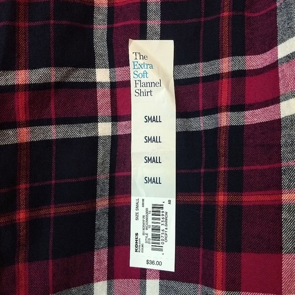 5/$30 NWT Croft & Barrow Pink/Purple Soft Lightweight Flannel Shirt Gorpcore - Picture 2 of 7
